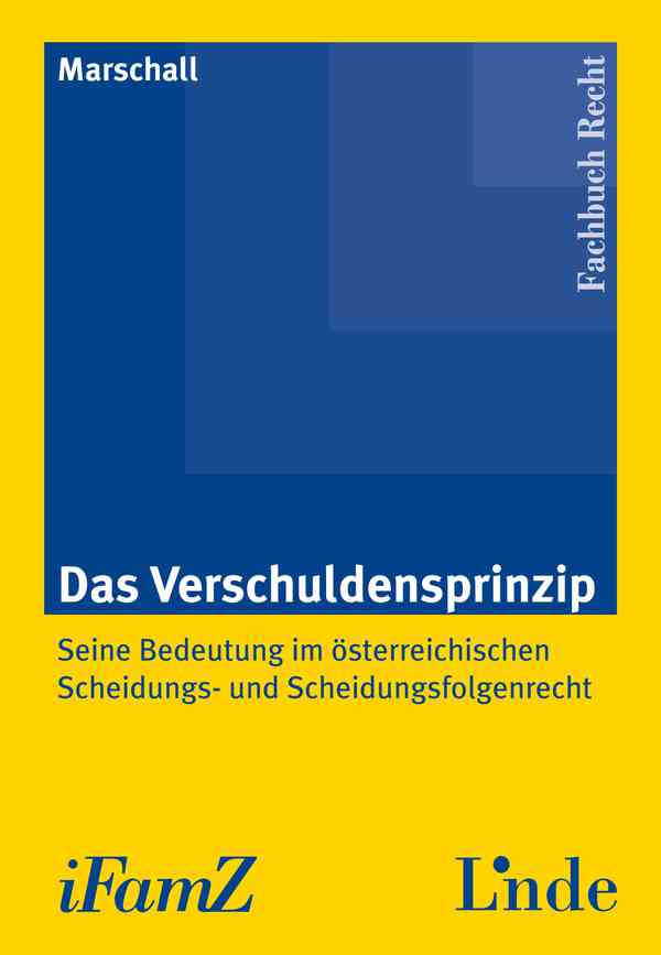 Buchcover „Das Verschuldensprinzip“ von Dr. Norbert Marschall, iFamz, Linde Verlag 2012